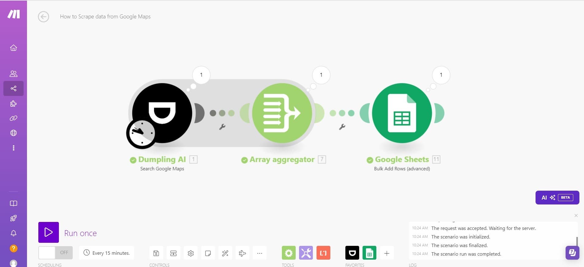 How To Scrape Data from Google Maps Using Dumpling AI in Make.com