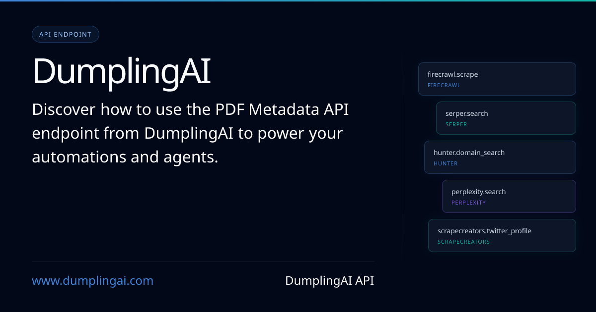 PDF Metadata API | DumplingAI